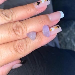 Amethyst crystal earring studs (raw)